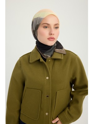 Schaless Renklerin Lalesi - Vizon - Efilia Desenli Eşarp - 90X90 cm