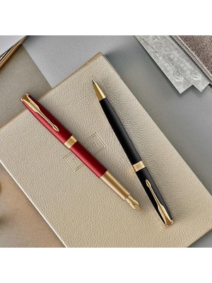 Storemax Tükenmez Kalem, Mat Siyah Boya, Paladyum Süslemeli, Orta Uçlu, Siyah Mürekkep, Hediye Kutusu