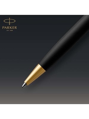 Storemax Mat Siyah Altın Tasarımlı Tükenmez Kalem, Mavi Mürekkep, Orta Kalınlıkta Uç