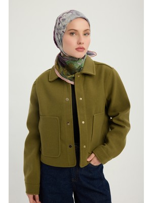 Schaless Sessiz Mevsimler - Mor - Efilia Desenli Eşarp - 90X90 cm