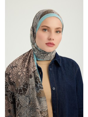 Schaless Sessiz Mevsimler - Mavi - Efilia Desenli Şal - 70X190 cm