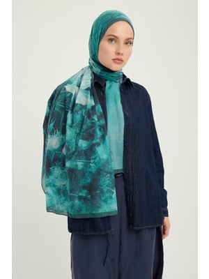 Schaless Zamansız Hayal - Yeşil - Efilia Desenli Şal - 70X190 cm