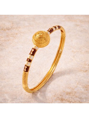 Stainless Steel 24K Altın Kaplama Zarif Toplu Kelepçe Bileklik