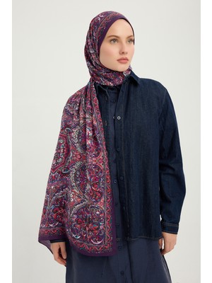 Schaless Ebedi Saraylar - Fuşya - Vierra Desenli Viskon Şal - 70X190 cm