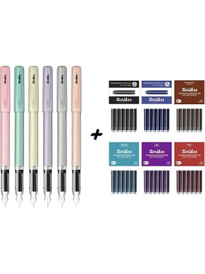 Scrikss Primeo Dolma Kalem Seti 6 Renk & Scrikss Kartuş Seti 6 Renk