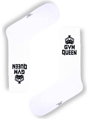 Carnaval Socks Gym Queen Yazılı Tenis Çorap