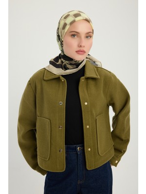 Schaless Pastel Yolculuk - Vizon - Efilia Desenli Eşarp - 90X90 cm