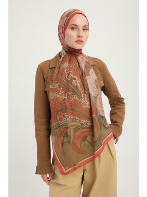 Schaless Mercan Bahçesi - Bordo - Efilia Desenli Şal - 70X190 cm