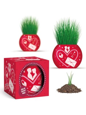 Storemax Aşk Temalı 6'lı Çim Adam Bitki Yetiştirme Seti – Romantik ve Eğlenceli Hediye