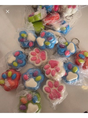 Moderncevher Renkli Patiler Yumuşak Dokulu Fidget Anahtarlık Serisi