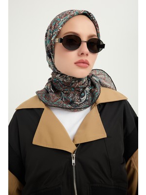 Schaless Ebedi Saraylar - Kahve - Vierra Desenli Viskon Eşarp - 90X90 cm