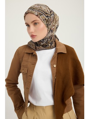 Schaless Ebedi Saraylar - Vizon - Vierra Desenli Viskon Eşarp - 90X90 cm