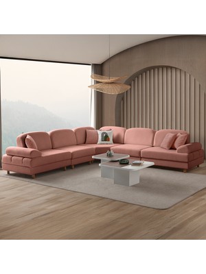Eymense Aries Modüler Köşe Koltuk Takımı L Pembe