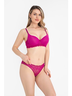 NBB Basic Kaplı Desteksiz Dantelli Sütyen Külot Takım 4864