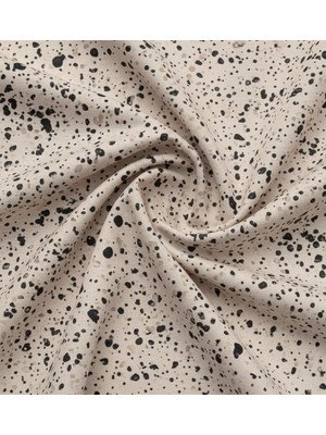 Podyum Baskı Krem Rengi Siyah Suluboya Desenli Dijital Baskılı Döşemelik Koltuk Kumaşı, Kırlent, Minder Kumaşı 100X140