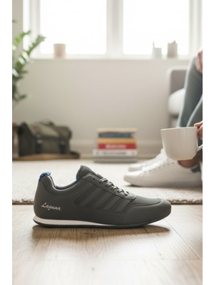 Enoch Erkek El Yazısı Detaylı Üçlü Şeritli Günlük Spor Ayakkabı Sneaker