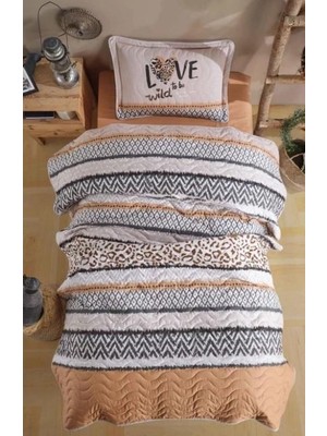 Sb Shopping Tek Kişilik Yatak Örtüsü Afro V1 Somon