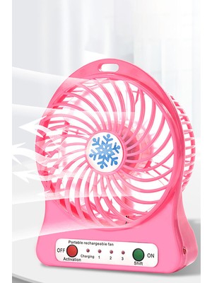 Gampus Mini Masa Fanı Şarjlı 3 Kademeli Vantilatör Klima Soğutucu Fan