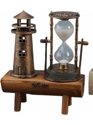 Nexgen Dekoratif Kum Saati Deniz Feneri Retro Masa Hediyeli Eşya MCHDTD-RS345