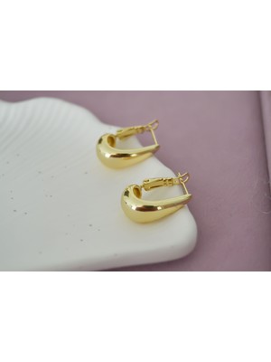 Atelier Gizem Xuping Kararmaz Kadın 14K Gold Damla Küpe