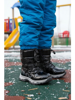 Walkway 24081 F Kaymaz Soğuğa Dirençli Siyah Unisex Çocuk Bot
