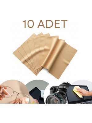 10 Adet Mikrofiber Gözlük ve Ekran Temizleme Mendili