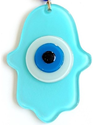 Nexgen Nazar Boncuklu Turkuaz Renginde Fatma Ana Bereket Eli Cam Duvar Süsü MCHD-RSETT34