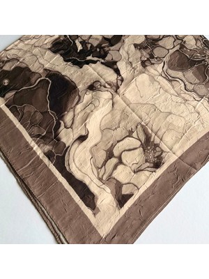 Modakaşmir Ebruli Desen Bambu Nefes Alan Doğal Kumaş Yumuşak Dokulu Kayma Yapmayan Eşarp