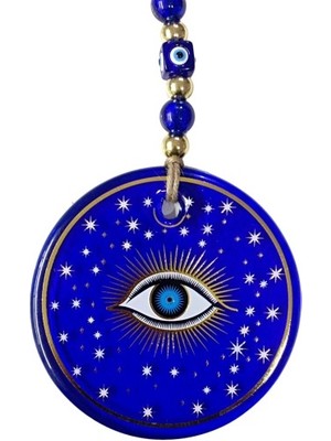 Nexgen Mavi Yıldız Işlemeli Göz Model Duvar Süsü Nazar Boncuklu Duvar Dekoru MCHD-RSETT34