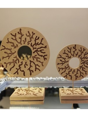 Akua Modern Mercan Desenli Ikili Dekoratif Biblo Seti