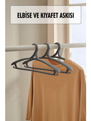 Sb Shopping 3 Lü Geniş Kıyafet ve Elbise Askısı Füme 43 cm
