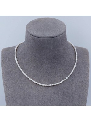 Taşmir Sertifikalı Doğal Beyaz Kum Inci Kolye - Altın Kaplama Aparatlar