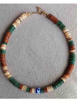 BNG AKSESUAR Sedef Silindir Model Doğaltaş Kolye