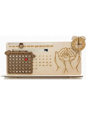 Başarır Lazer Kişiye Özel Ahşap Yenidoğan Hatıra Takvimi