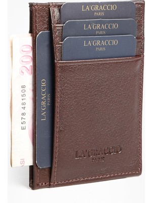 La'Graccio Paris Lagraccio Paris Redon Hakiki Deri Çok Bölmeli Kartlık