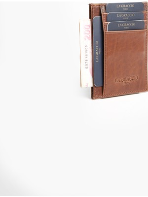 La'Graccio Paris Lagraccio Paris Redon Hakiki Deri Çok Bölmeli Kartlık