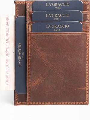 La'Graccio Paris Lagraccio Paris Redon Hakiki Deri Çok Bölmeli Kartlık