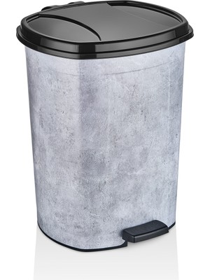 abnturk Ultra Lux Kalite Pedallı Çöp Kovası 20 Litre Grande Desen-Granit Içinde Çıkabilen Ek Kovası Mevcuttur