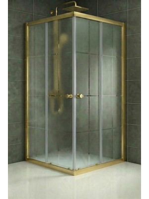 Durul Duşakabin Kare Altın Karomat Desen Yükseklik 180CM