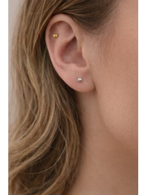 Sacce Scarves & Accessories Çift Renk Top Uçlu Çelik Piercing (Gold & Silver) – 2'li Set