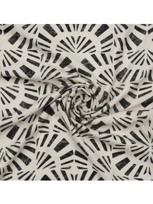 Podyum Baskı Iyah ve Beyaz Geometrik Desenli Dijital Baskılı Döşemelik Koltuk Kumaşı, Kırlent, Minder KUMAŞI100X140 cm