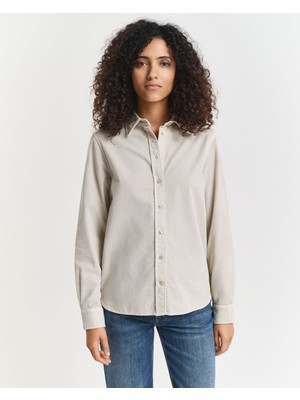 Gant Kadın Bej Regular Fit Bisiklet Yaka Gömlek