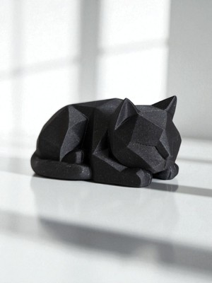 Sevimli Oturan Yavru Kedi Dekoratif Figür (3d Yüksek Kalite)