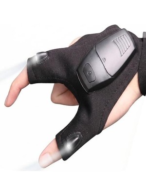 Powermaster PM-29267 Tamir - Mekanik Iş - Balıkçı Şarjlı Parmak LED Aydınlatma Çalışma Eldiveni (Tek El)