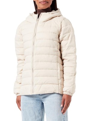 Only Kadın Dik Yaka Kapüşonlu Bej Mont - 15206086