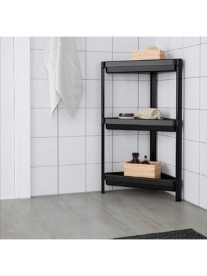 Shopwave Dila Üçgen - Siyah Pratik Raf Ünitesi Plastik (5047) 115524