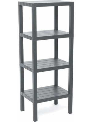 Shopwave Dila 4 Raflı Gri Modüler Ünite Plastik 38X29X100 cm (5047) 115524