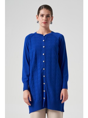 Nuss Merserize Triko Kazayağı Hırka 1111 Saks