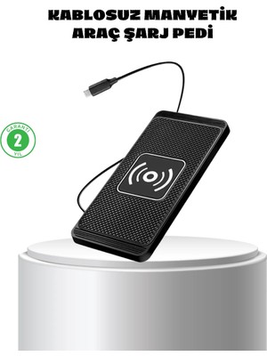 Shopwave Dila Manyetik Kablosuz Şarj Pedi 15W Hızlı Şarj Kaymaz Silikon Qi Destekli 115524