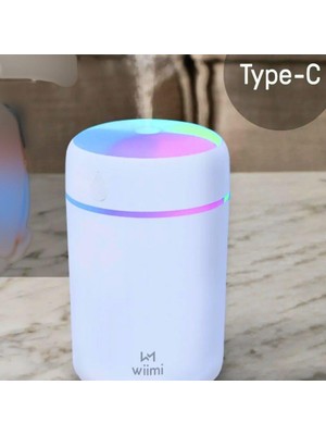Hızlı Store H2O 300 ML Renkli Gece Lambalı Ultrasonik Hava Nemlendirii Buhar Makinesi - Beyaz